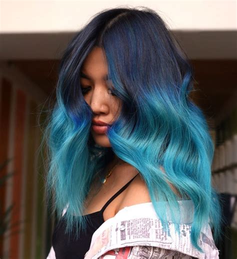 blue ombre hair|More.